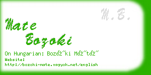 mate bozoki business card