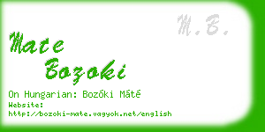 mate bozoki business card